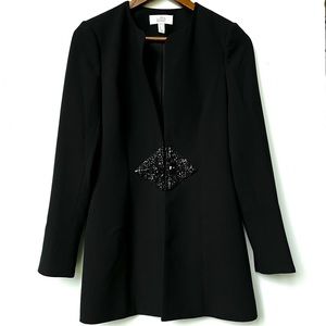 Badgley Mischka Dress Coat w/ Decorative Beading at Center 2